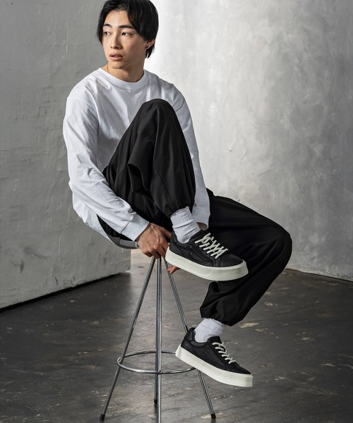 CLOSET スニーカー サイドエッジレザースニーカー メンズ : ZOZOTOWN