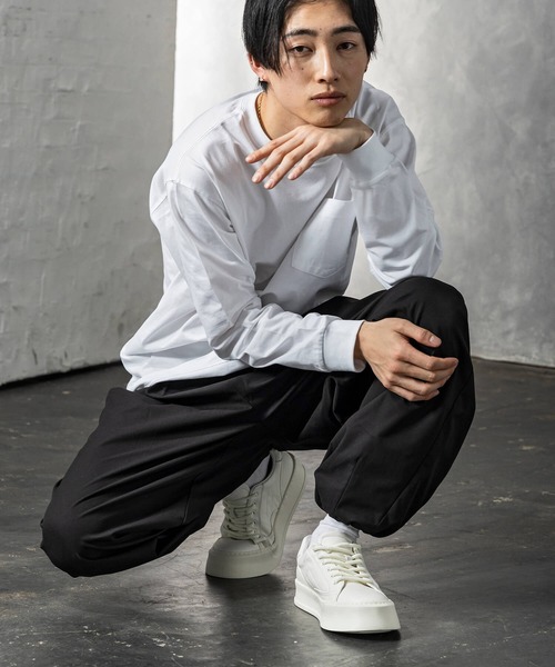CLOSET スニーカー サイドエッジレザースニーカー メンズ : ZOZOTOWN