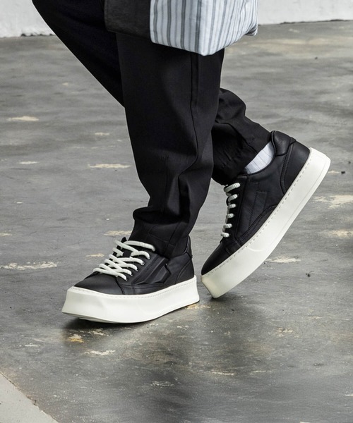 CLOSET スニーカー サイドエッジレザースニーカー メンズ : ZOZOTOWN