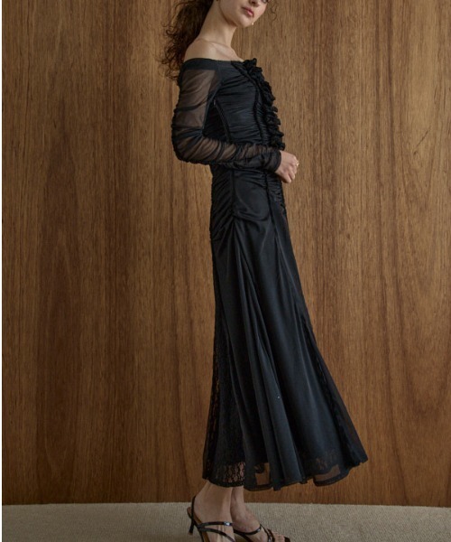 ERADIE ワンピース Lace＆Churu switching dress レース