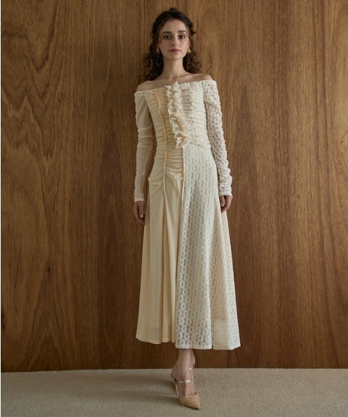 ERADIE（エラディエ） ワンピース Lace＆Churu switching dress レース