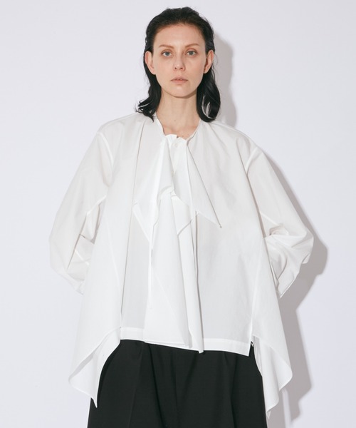 ブラウス シャツ ビューティフルピープル beautiful people double-end finx     stripe ruffle shi