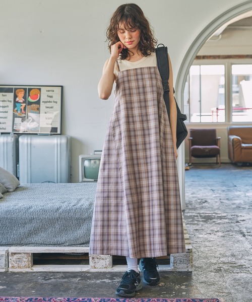 1950s 1960sヴィンテージチェック柄ワンピース 50s COTTON CHECK DRESS | ヴィンテージワンピース - MATIN, VINTAGE