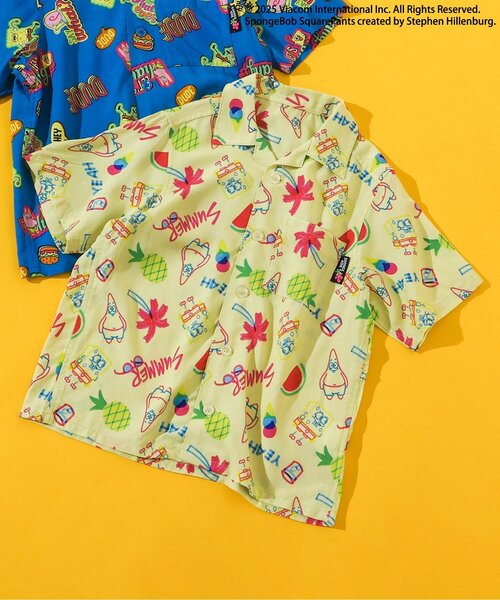BREEZE（ブリーズ） ブラウス シャツ スポンジ・ボブ アロハシャツ