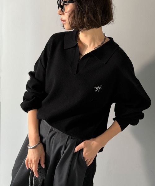 Java ニット セーター 「JaVaジャバコラボ」大人の抜け感をプラス胸