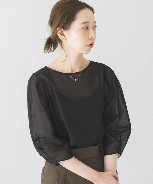「URBAN RESEARCH ROSSO WOMEN」 7分袖ブラウス FREE ブラック レディース