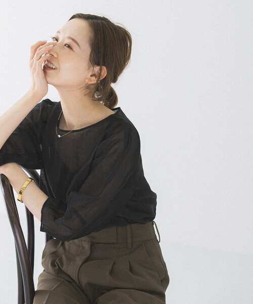 URBAN RESEARCH ROSSO WOMEN」 7分袖ブラウス FREE ブラック