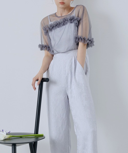 【美品】 Ameri Vintage チュールロンパース 結婚式　オケージョン CELEN パーティードレス パンツドレス 「オケージョンドレス/結婚式