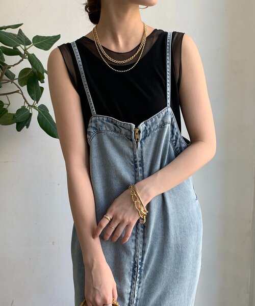 堂堂堂 DouDou（ドゥドゥ） tシャツ 「WEB限定」シアー切替前後2WAYタンク