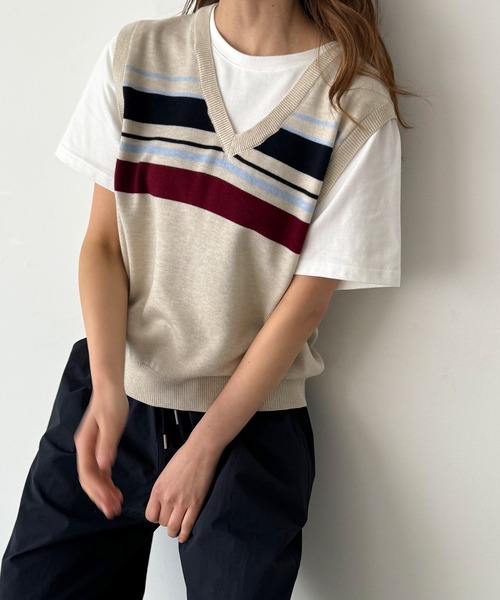 「CANAL JEAN」 「El mar」半袖カットソー ONE SIZE ベージュ レディース