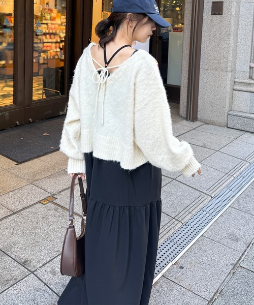 RANAN（ラナン） ワンピース シャギーニット×キャミワンピースセット