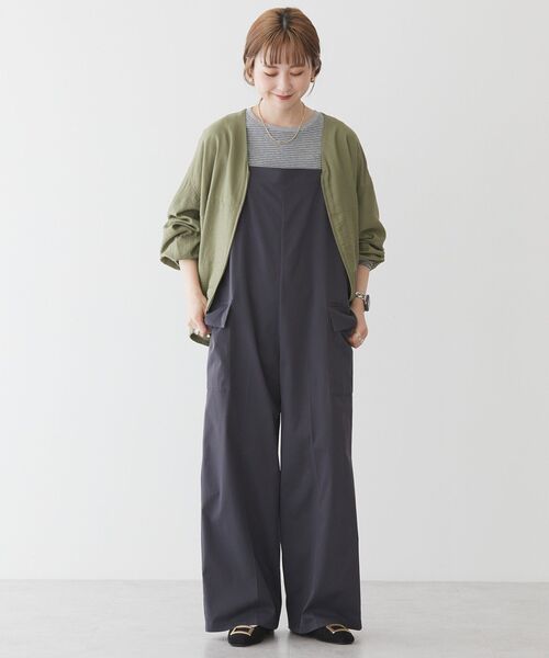 「AMERICAN HOLIC」 ジップアップブルゾン L ライトベージュ レディース