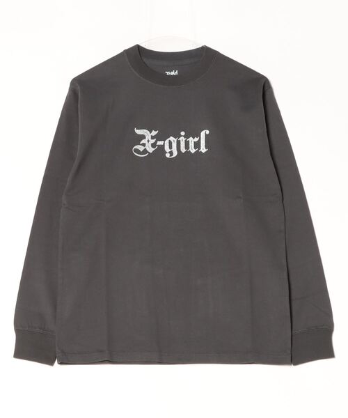 「X-girl」 長袖カットソー S チャコール レディース