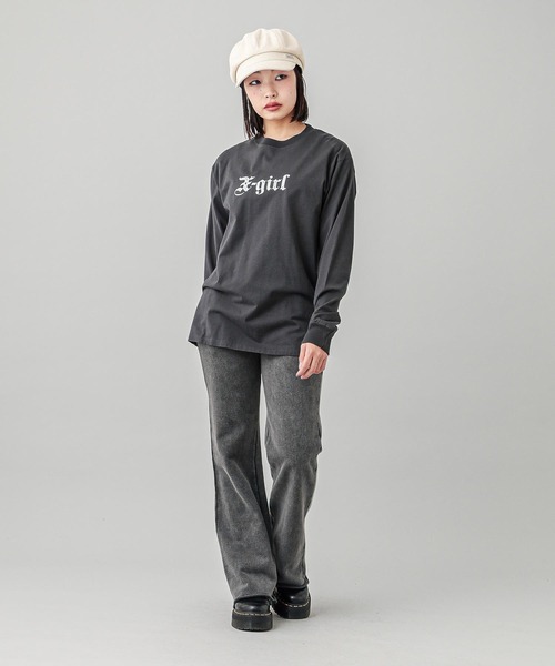 「X-girl」 長袖カットソー S チャコール レディース