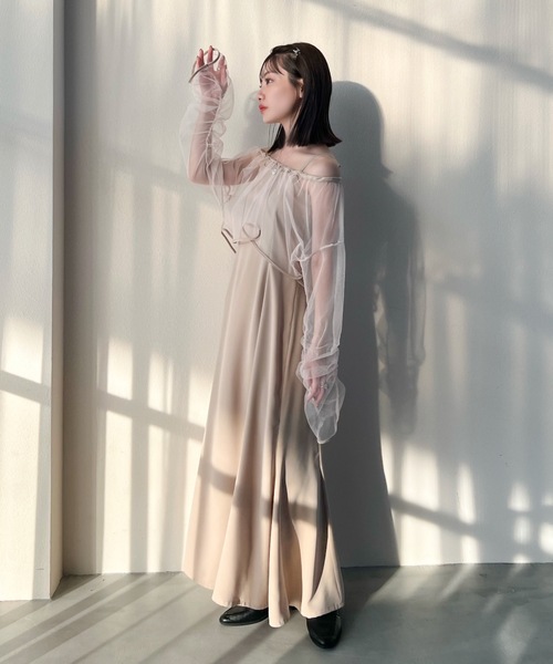 最終お値下げ hinari 総レースキャミワンピース　ivory hinari 「hinari」 キャミソールワンピース SMALL ベージュ レディース