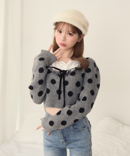 TITTY＆CO. ニット セーター フロントフリルリボンニット レディース