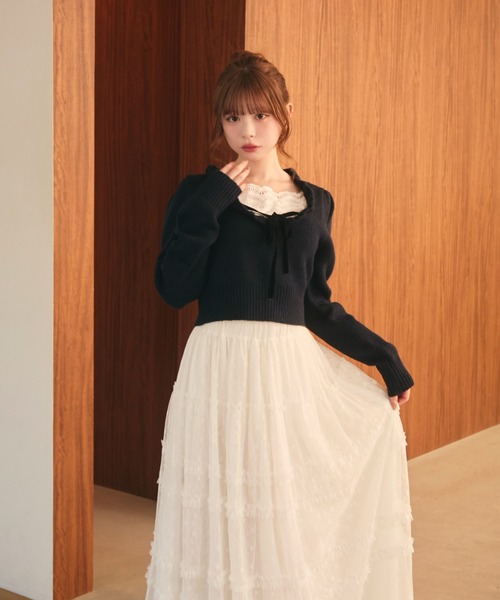 GUCCI フリルリボンセーター S TITTY＆CO.（ティティーアンドコー） ニット セーター フロントフリル