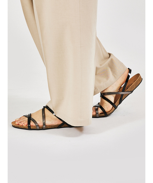 「PLAKTON」 フラットサンダル 37 ブラック レディース_画像2