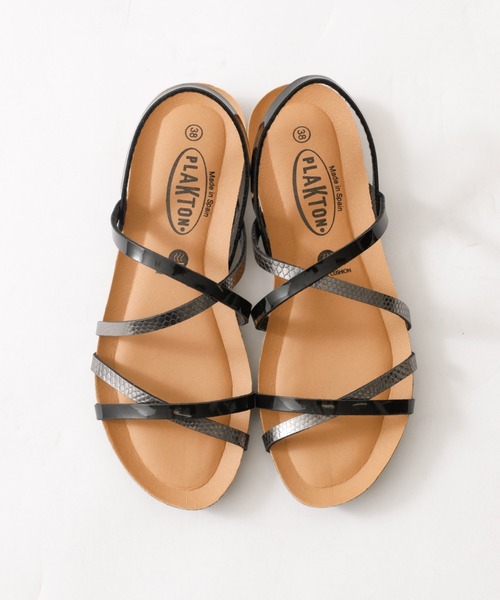 「PLAKTON」 フラットサンダル 37 ブラック レディース_画像9