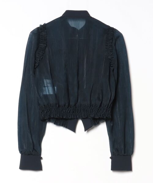 「LOKITHO」 フリルジップアップブルゾン 1 ネイビー レディース_画像2