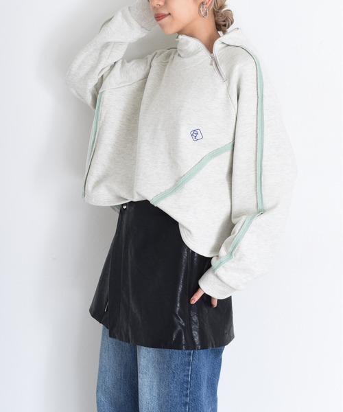 Eimee Law（エイミーロウ） パーカー 配色ボアスウェット ジップ
