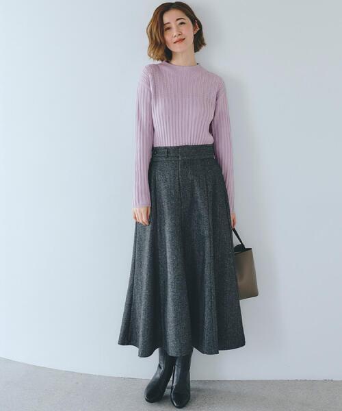 新品　WCJ ルーズシルエットケーブルニット　グリーン　セーター　ニコちゃん grove（グローブ） ニット セーター 「毛玉軽減／洗える」ミニケーブル