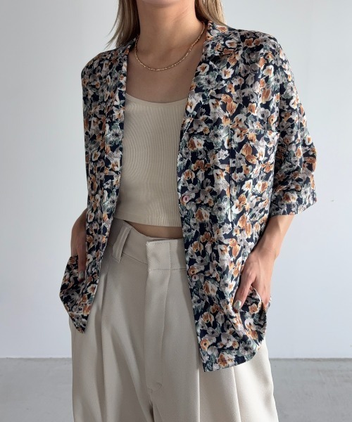 「Unitage」 半袖シャツ FREE ブラウン レディース_画像2