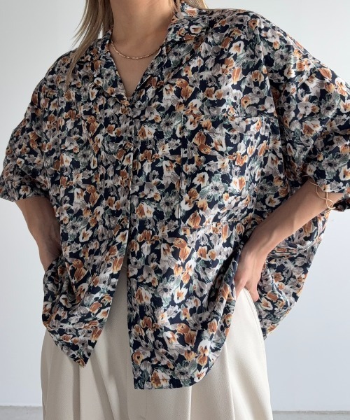 「Unitage」 半袖シャツ FREE ブラウン レディース_画像3