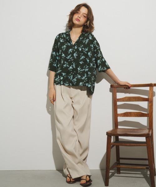 「Unitage」 半袖シャツ FREE ブラウン レディース_画像8