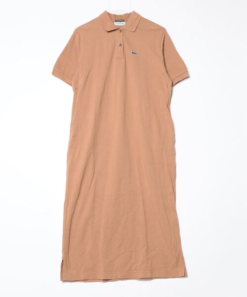 LACOSTE（ラコステ） ワンポイント半袖ワンピース 36 ベージュ