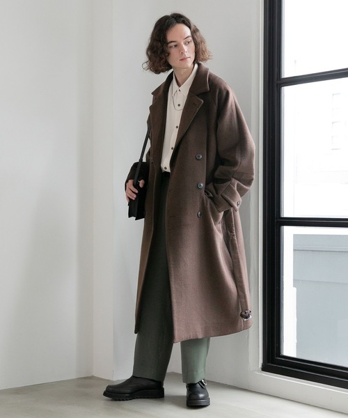 美品　HARE　チェスターコート(コレクションモデル)　メンズ　アウター　ロング HARE（ハレ） チェスターコート MEDIUM バーガンディー メンズ