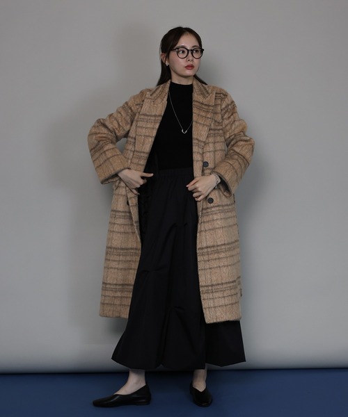 J by blue（ジェイバイブルー） ピーコート pコート チェックロング