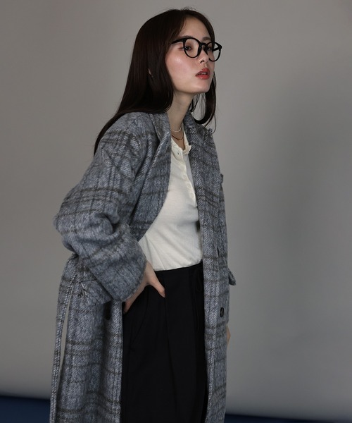 J by blue（ジェイバイブルー） ピーコート pコート チェックロング