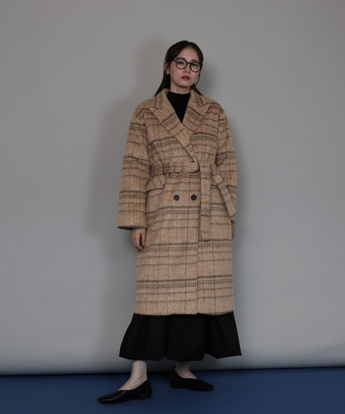 J by blue（ジェイバイブルー） ピーコート pコート チェックロング