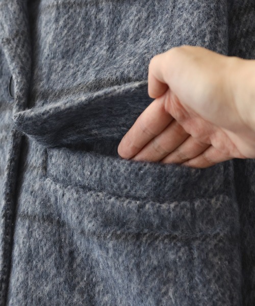 J by blue（ジェイバイブルー） ピーコート pコート チェックロング