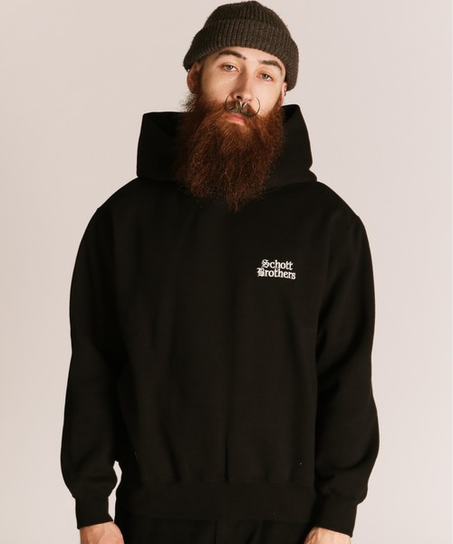 Schott N.Y.C パーカー Schott/ショット/B.S HOODED SWEAT/ブラック