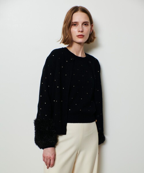 超美品　allureville ファー付きカーディガン 超美品 allureville ファー付きカーディガン