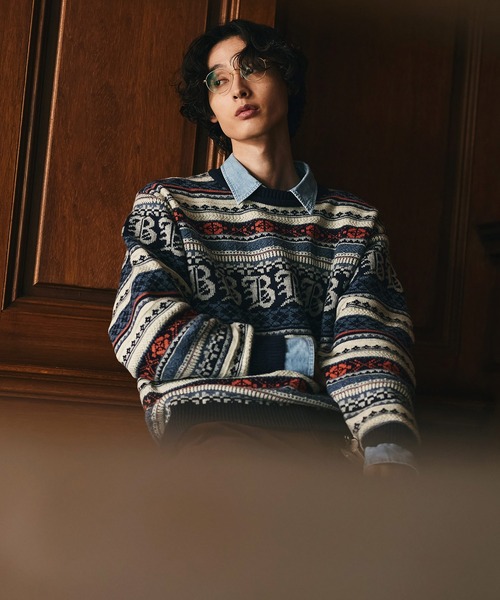 Bleme セーター ニット 3Dジャガード クラシック フェアアイル ウール