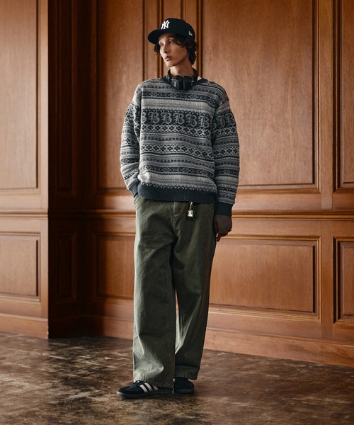 セーター ニット 3Dジャガード クラシック フェアアイル ウールニット メンズ