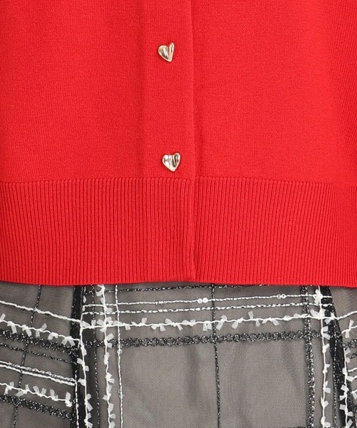 「STRAWBERRY-FIELDS」 ニットカーディガン 2 レッド レディース_画像7
