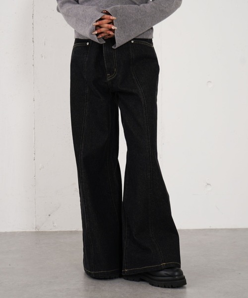 archives（アルシーヴ） ジーンズ デニム デニムパンツ ロゴ刺繍ワイド