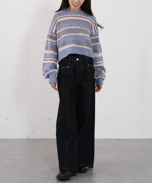 archives（アルシーヴ） ジーンズ デニム デニムパンツ ロゴ刺繍ワイド