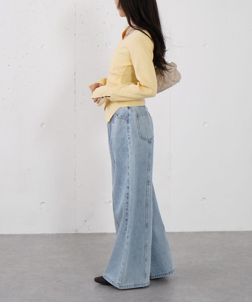 archives（アルシーヴ） ジーンズ デニム デニムパンツ ロゴ刺繍ワイド