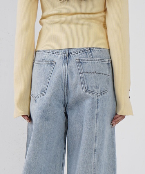 archives（アルシーヴ） ジーンズ デニム デニムパンツ ロゴ刺繍ワイド