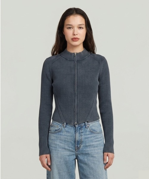 G-STAR RAW ニット セーター 2 Way Washed Slim Knit/ウォッシュド加工 