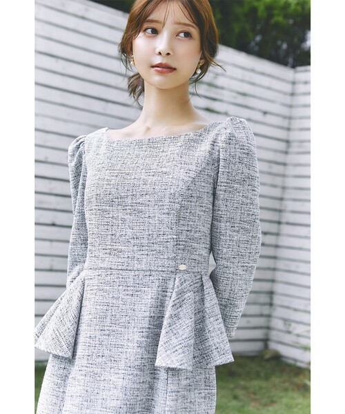 TOCCA（トッカ） 7分袖ワンピース 0 グレー レディース : ZOZOTOWN