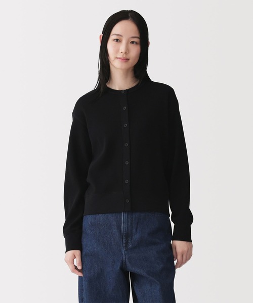 無印良品（MUJI） カーディガン 婦人 ワッフル編みクルーネック長袖