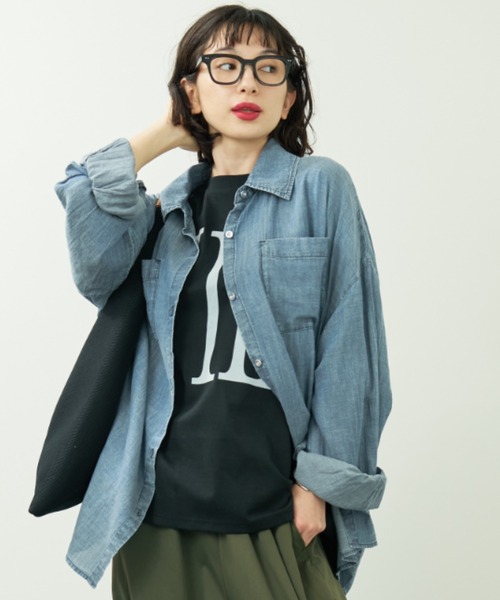 A.D.C.L. uvカット ブラウス シャツ 「UV・冷房対策に！」シアーデニム