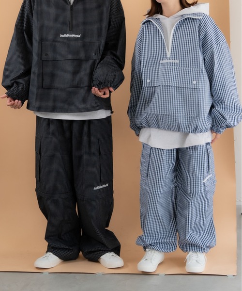 bashful base Oriental ワイドパンツ カーゴパンツ 「bbO」チェック柄