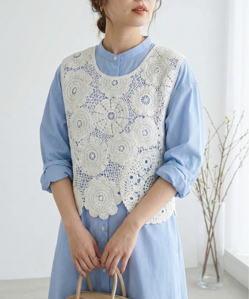 Belta attrice（ベルタアトリーチェ） ベスト ジレ 人気の！かぎ編み風